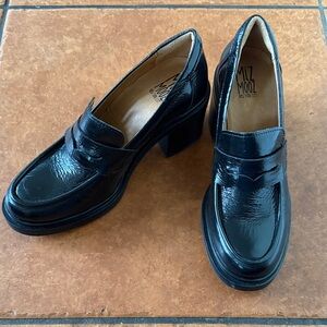 Miz Mooz Day Patent Black leather Women's heeled Loafer
